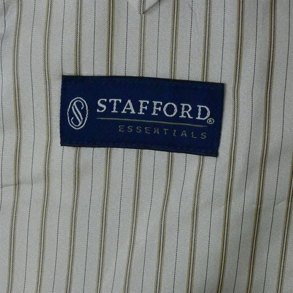Stafford 46L Brown 2 Button Notch Lapel Mens Blazer Sport Coat Suit‎ Jacket